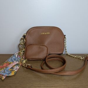 Steve Madden Camel crossbody bag With Removable Scarf And Charm